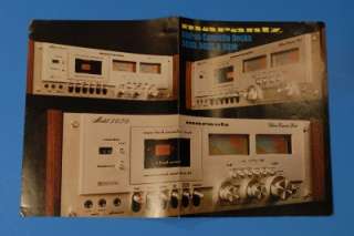   1977 Brochure for the Marantz 5030, 5025 & 5010 Stereo Cassette Decks