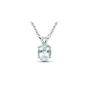  6.24 Cts Sky Blue Topaz Solitaire Pendant in 18K White 
