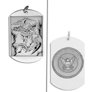  Saint Michael Doubledside Navy Dogtag Medal Jewelry