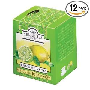 Ahmad Tea Lemon & Lime Black Tea, 10 Count Boxes (Pack of 12)