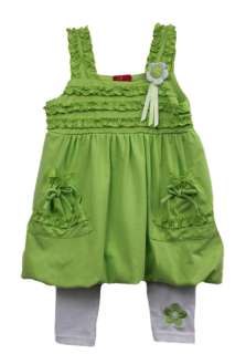 NWT Girls 2 pc lime green tank and leggings set  