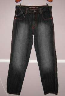 Mens 5IVE JUNGLE Black Denim Jeans Size 34X34  