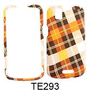  CELL PHONE CASE COVER FOR MOTOROLA XPRT MB612 ORANGE PLAID 
