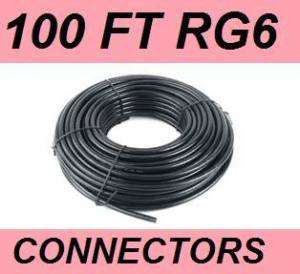 100 FT RG 6 SATELLITE COAX CABLE RG6 COAXAL WIRE HD DTV  