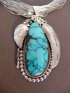 Turquoise Silver Necklace by R.C. Little Indian Feather  