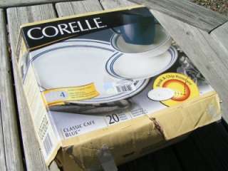 Classic Cafe Blue by Corelle Corning 4 SOUP BOWLS NEW  