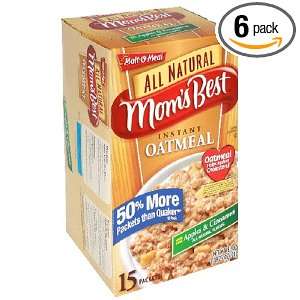 Moms Best All Natural Apple & Cinnamon Instant Oatmeal, 15 Count 