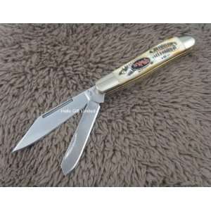   animal bone+copper handle mini edc folding knife