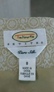 Talbots Silk Evening 3pc Pant Suit Size 8P Size 12 P  