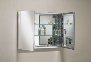 Double door mirrored frameless cabinet adds stylish storage ( view 