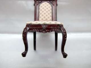 100% New 112 Scale Mahogany Victorian Chair For Doll House  FREE 