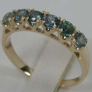 07 CTS 14K SOLID YELLOW GOLD NATURAL DARK GREEN ALEXANDRITE CLUSTER 