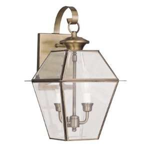  Livex 2281 01 Westover Outdoor Wall Lantern Antique Brass 