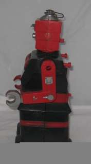 1950s MARX ELECTRIC ROBOT TOY 14.5 TALL PLASTIC RED/BLACK BATTERY OP 