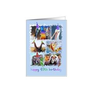  Colorful 49th Birthday Zoo Animals Card Toys & Games