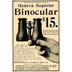 1905 Ad Geneva Optical Company Superior Binocular Smith 