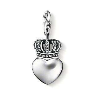  Thomas Sabo Heart with Crown Charm, Sterling Silver 