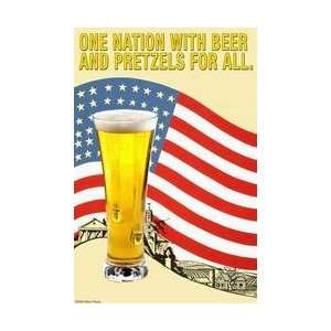  One Nation with Beer & Pretzels for All 20x30 poster