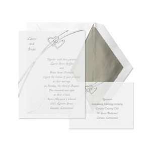  Silver Foil Hearts Vellum Wedding Invitation Health 