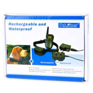 Rechargeable LCD 100Levs No Bark Shock Remote Dog Training Collar 