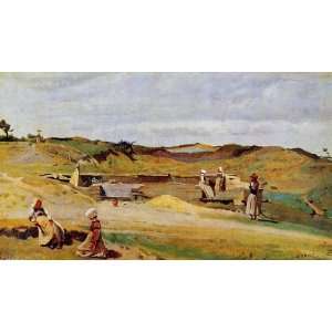  Hand Made Oil Reproduction   Jean Baptiste Corot   24 x 14 