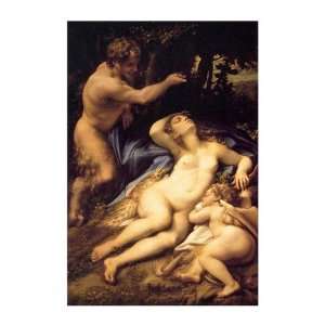  Correggio   Venus and Cupid with a Satyr Poster (12.00 x 