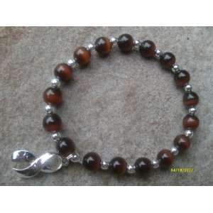 Brown Cats Eye Glass Bead Awareness Bracelet   (Fundraising Idea 