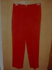 SILK/LINEN Jones New York DRESS Pant Burnt Orange SZ 12  