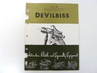 Vintage 1950s  60s DeVILBISS Paint Sprayer Equipment Catalog 