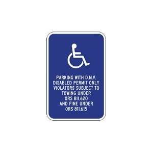 Oregon State OR7 8 Handicap Parking Sign   12x18