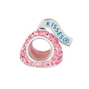   silver & Light pink Swarovski Crystals 3D Hersheys Kiss Slide Charm