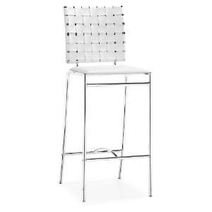 Zuo Modern Criss Cross Counter Stool in White (Set of 2 