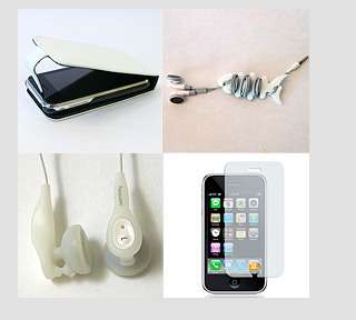 WHT Iphone 3G S leather flip case cover & earphone pack  
