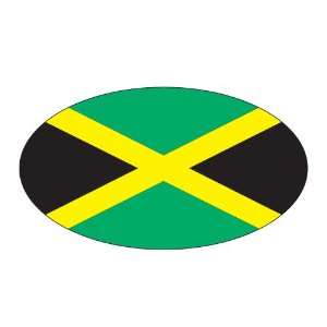   Country Flag Oval bumper sticker decal with JAMAICAN FLAG Automotive