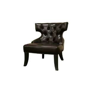   Dark Brown Leather Club Chair by Wholesale Interiors