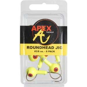  Apex   Round Head Jig 3/8 Oz Chartreuse Pack 8 Everything 