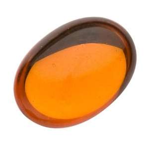 Vintage German Glass Cabochons Beads Amber Topaz 18mm x 13mm (4 Beads 