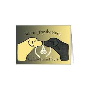  Wedding Invitation Black and Yellow Lab Dogs Card Health 