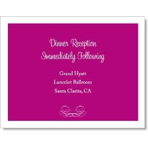  Hot Pink Scroll Wedding Reception Cards