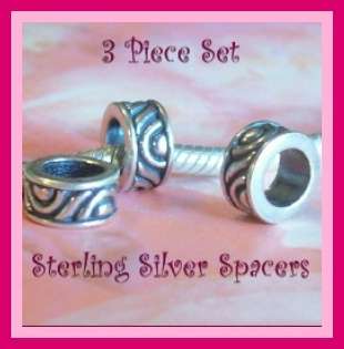 pc Set Spacers STERLING SILVER Fit European(862/3)  