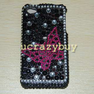 Butterfuly Crystal Diamond Back Cover Skin Case For Apple iPhone 4 G 
