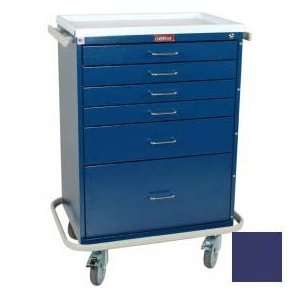   Six Drawer Anesthesia Workstation, Key Lock Standard Package, Navy