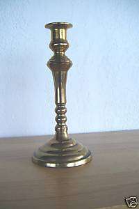 Brass Candlestick Old Vintage Weighted Base 8  