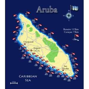  Aruba Dive Map