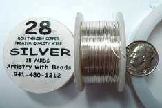 Non Tarnish Silver Plated Copper Round Wire 28ga PW030  