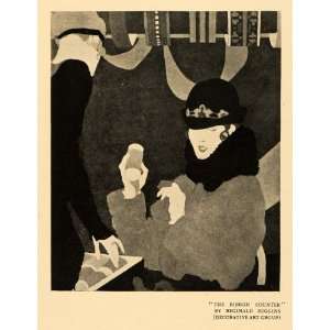  1920 Print Ribbon Counter Women Decorative Beauty Hat 