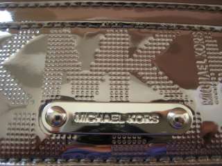 NWT MICHAEL KORS Jet Set Card Case Wallet MK Logo Mirror Metallic 