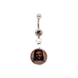 Zombie Jesus Picture Dangle Belly Ring 14g