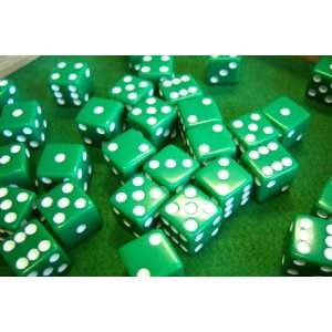  HQ Standard 16mm Green Six Sided Dice Toys & Games