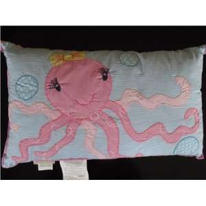   Barn Kids Girls Octopus Pillow 21 X 12   Pink Blue